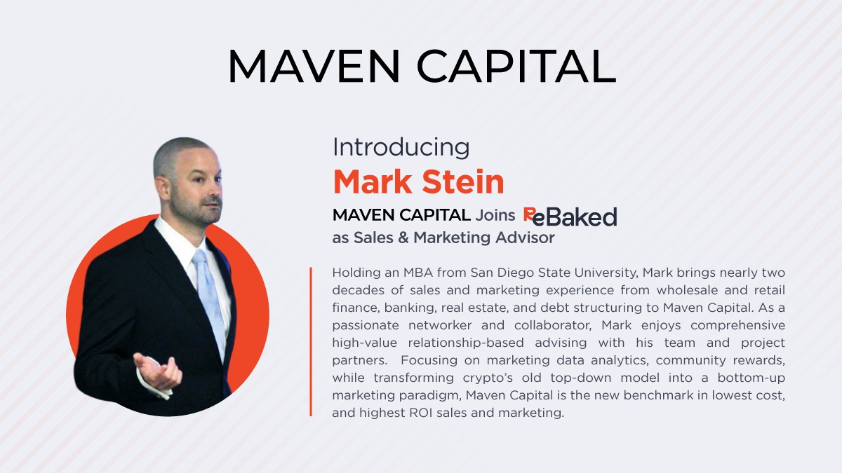 reBaked appoints Mark Stein (MP -Maven Capital) as Sales & Marketing  Advisor - Rebaked